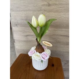Hagymás tulipános asztaldísz