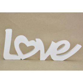 Love felirat fából fehér