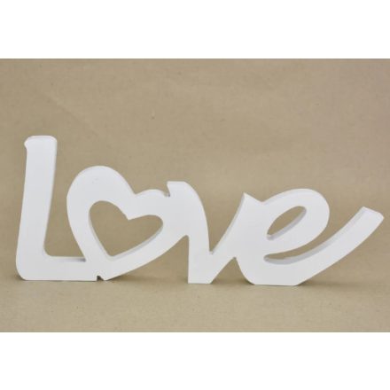 Love felirat fából fehér